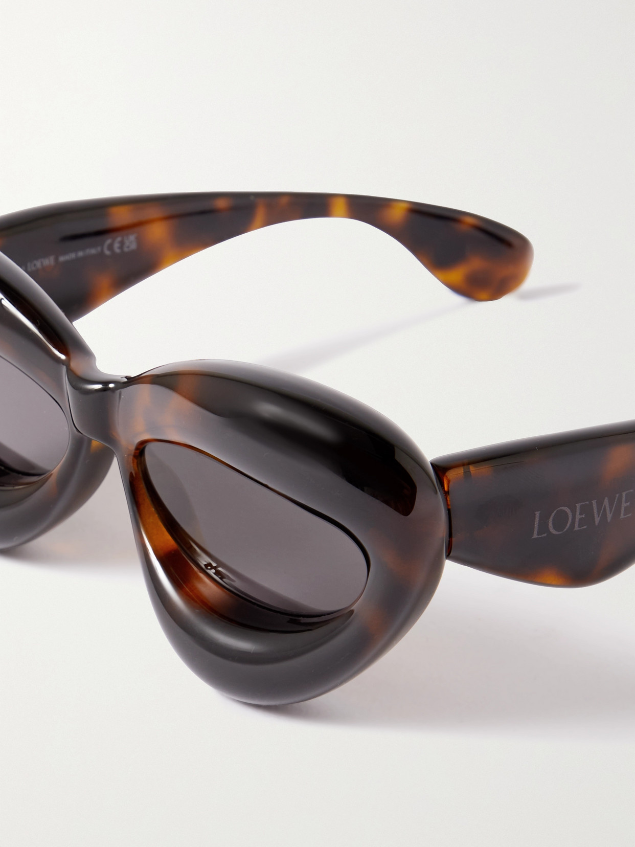 Shop Loewe Inflated Cat-eye Tortoiseshell Acetate Sunglasses In Brown