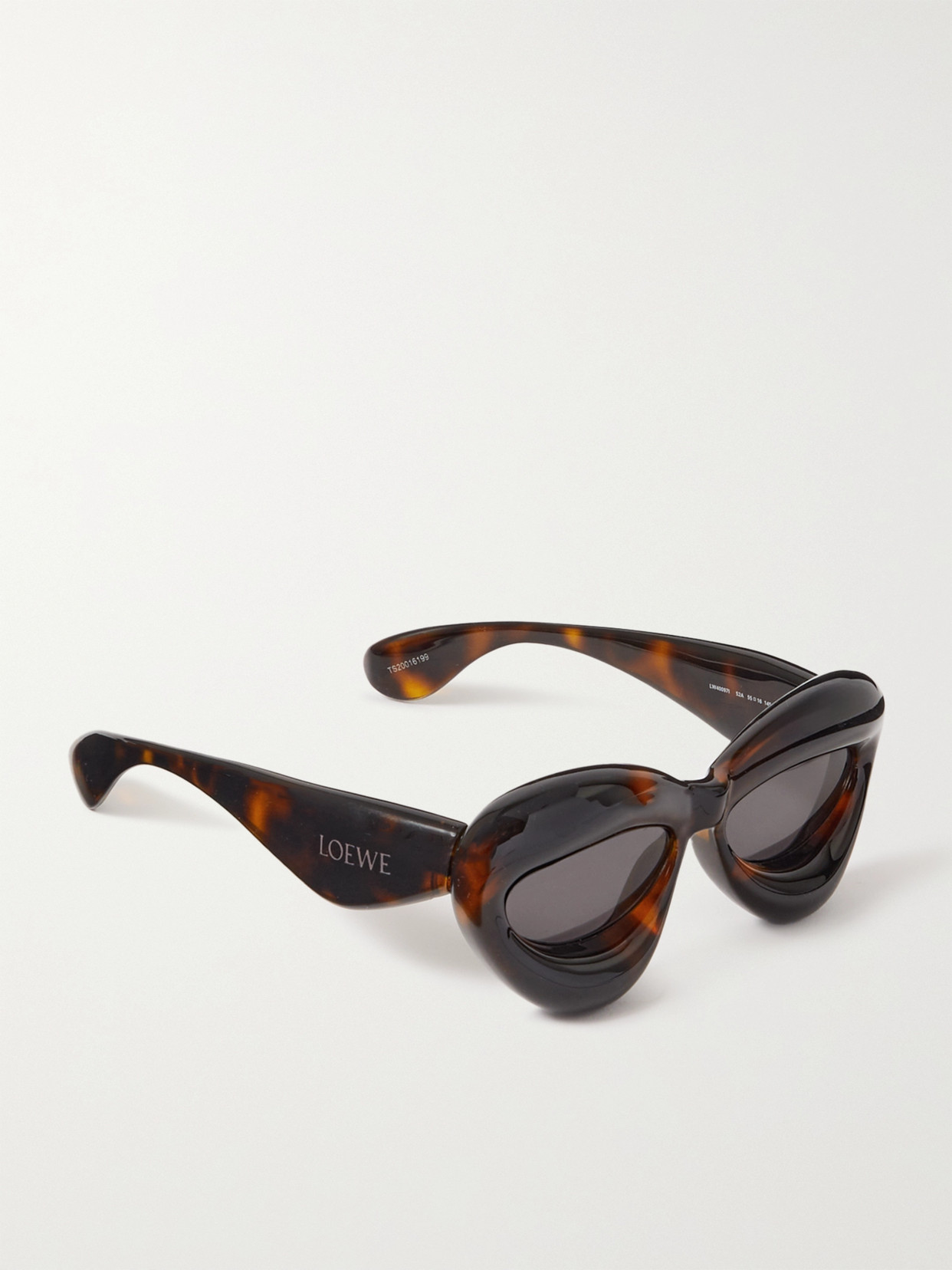 Shop Loewe Inflated Cat-eye Tortoiseshell Acetate Sunglasses In Brown