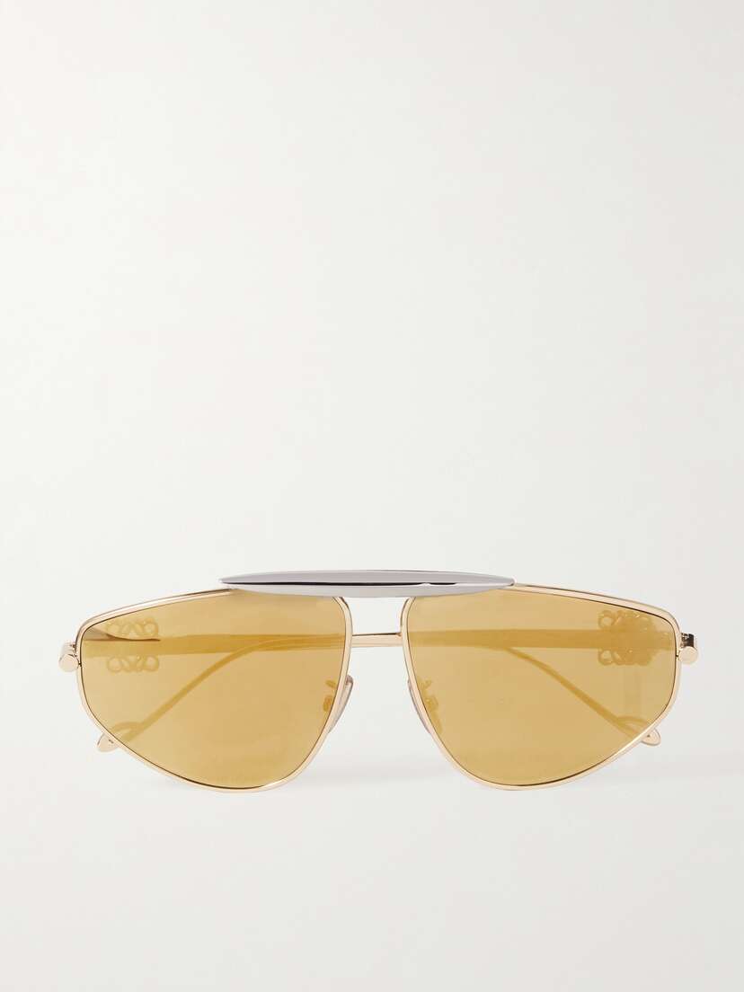 Loewe Aviator-style Gold And Silver-tone Sungalsses