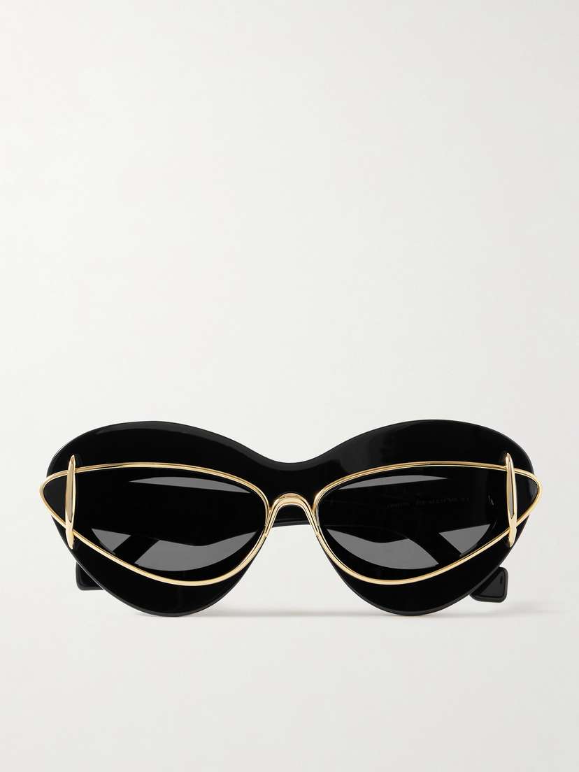 Loewe Double-frame Cat-eye Gold-tone And Acetate Sunglasses
