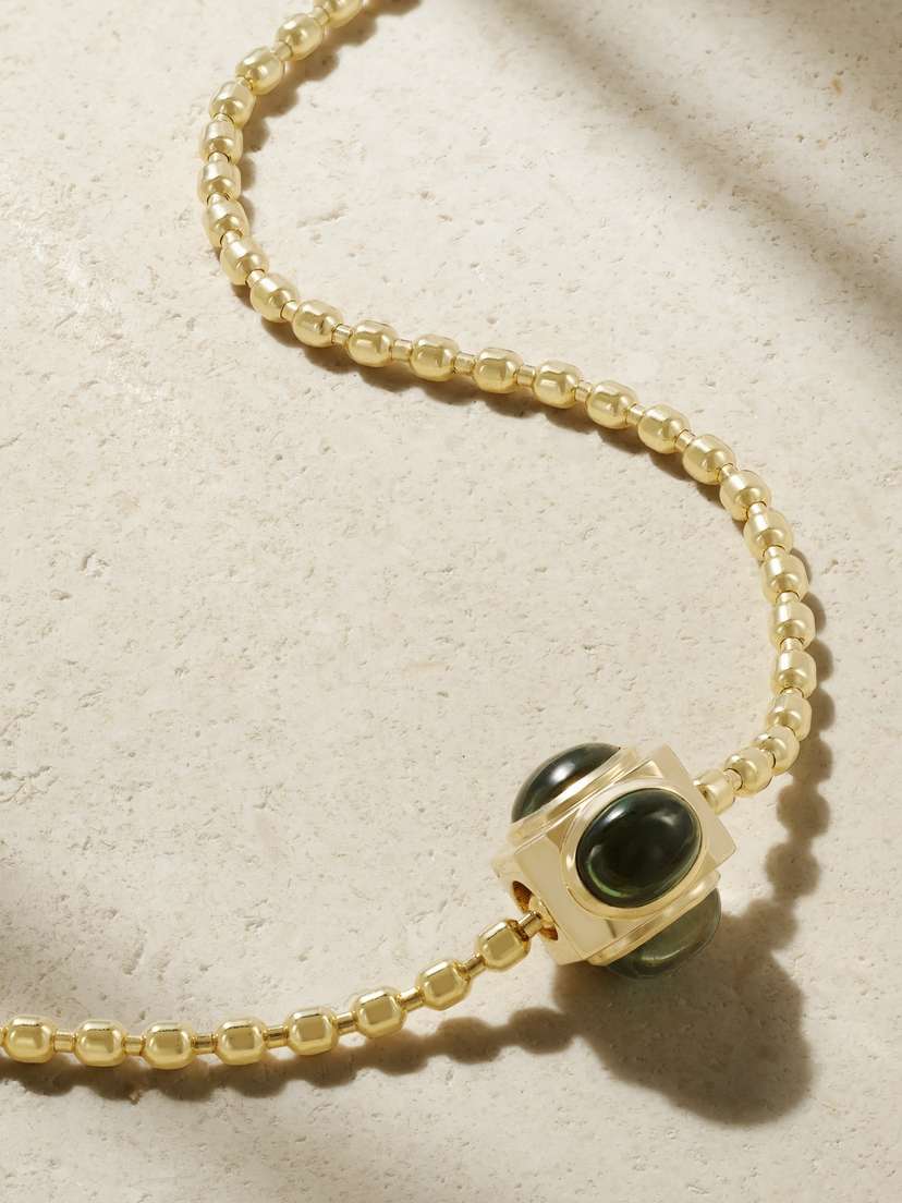 Mason and Books en Nugget 14-karat Gold Tourmaline Necklace