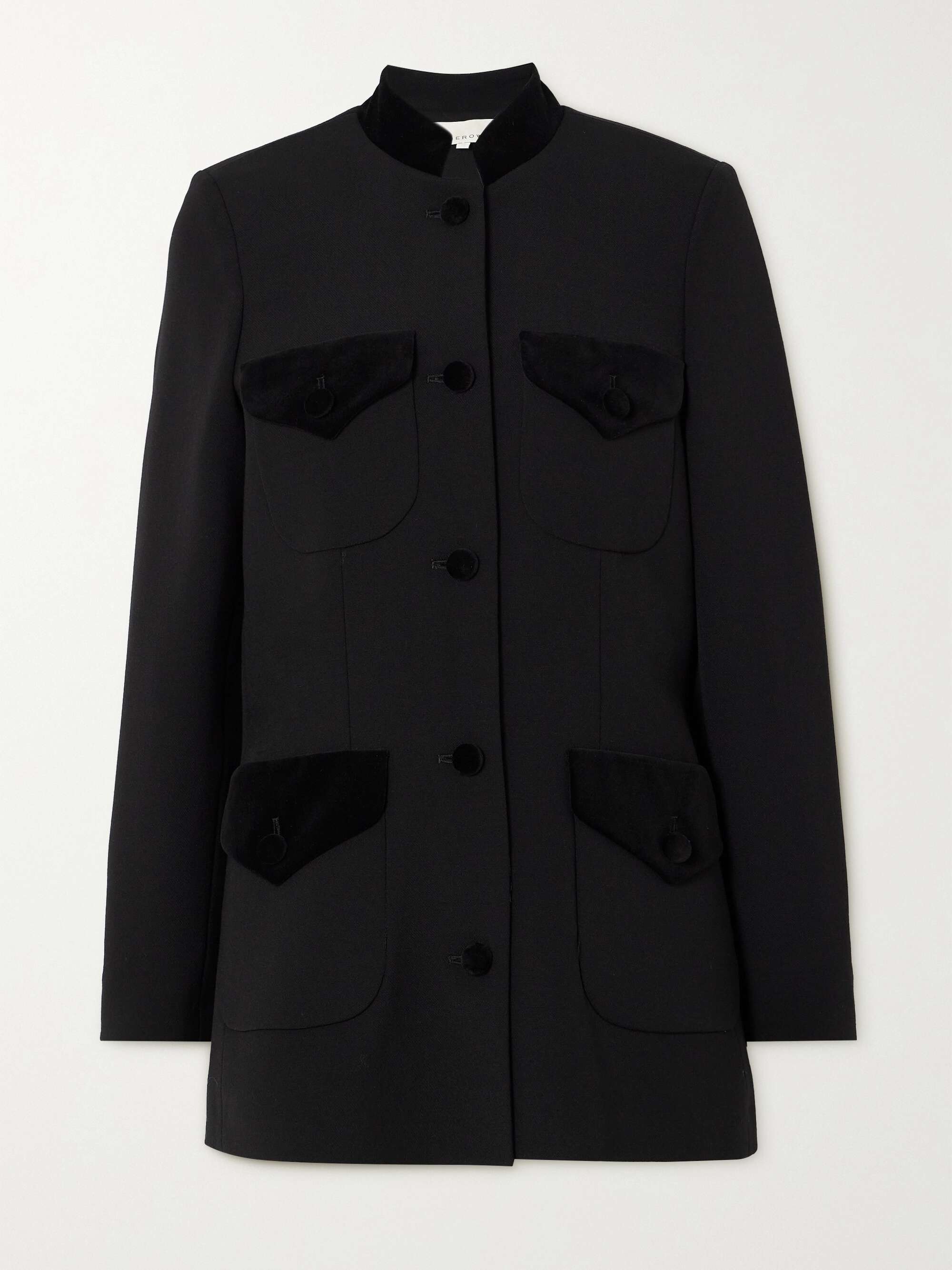 LIBEROWE + NET SUSTAIN Raja velvet-trimmed wool jacket | NET