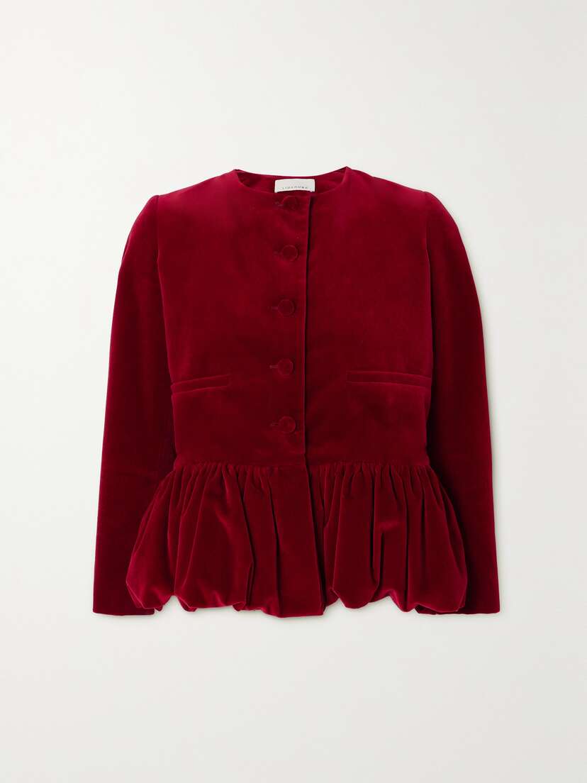 LIBEROWE + Net Sustain Velvet Peplum Jacket