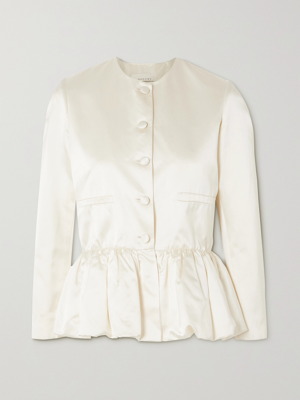 LIBEROWE - + Net Sustain Duchesse Silk-satin Peplum Jacket - Off-white