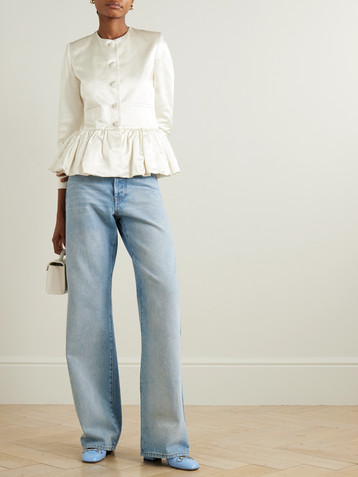 Liberowe + NET SUSTAIN duchesse silk-satin peplum jacket