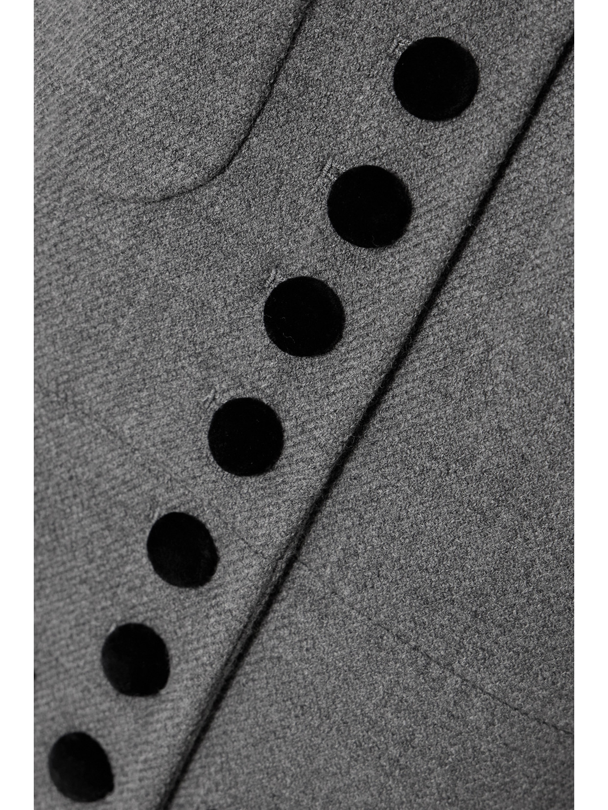 LIBEROWE + NET SUSTAIN VELVET-TRIMMED WOOL COAT