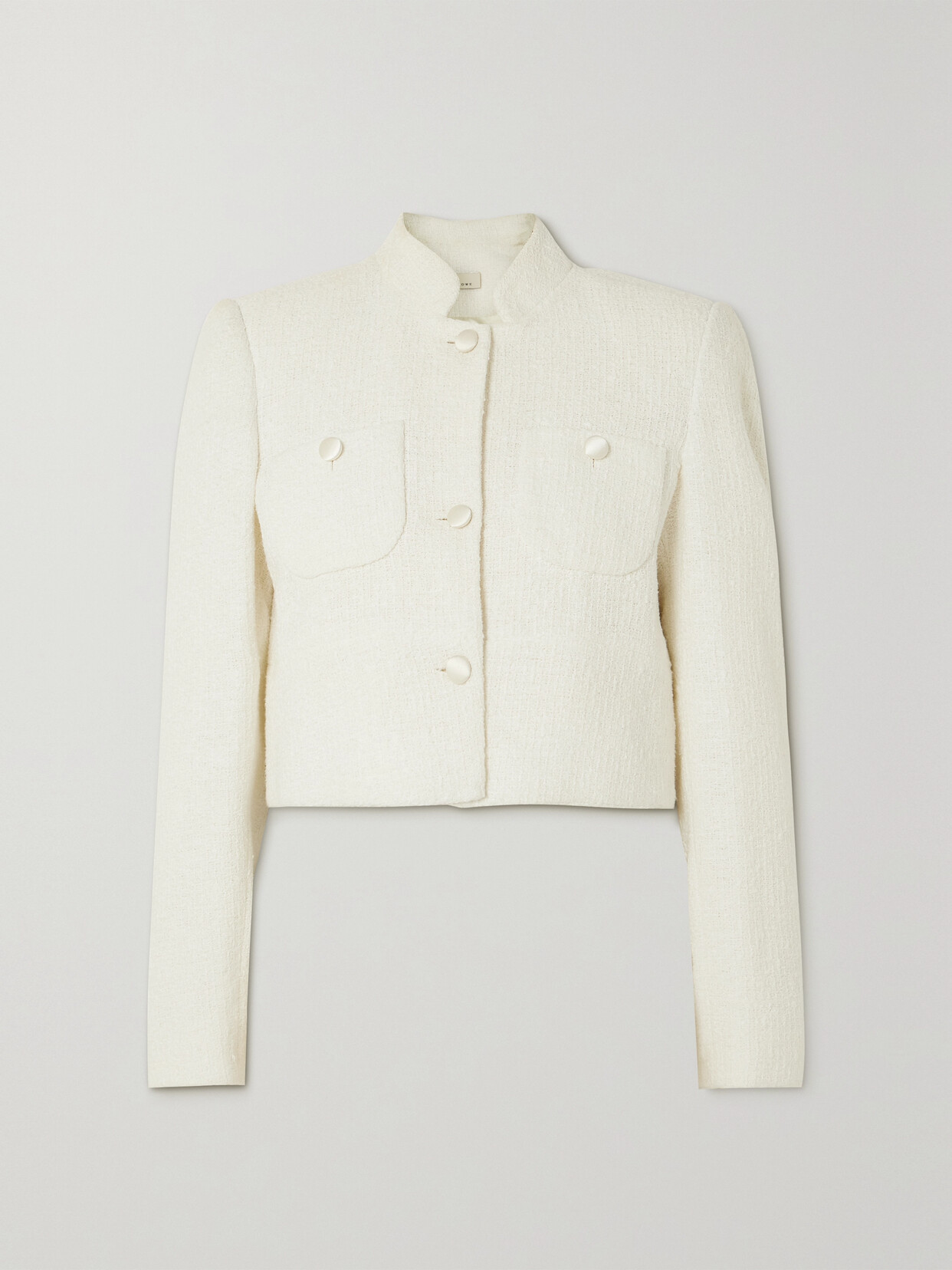 LIBEROWE + Net Sustain Raja Cropped Cotton-tweed Jacket - White