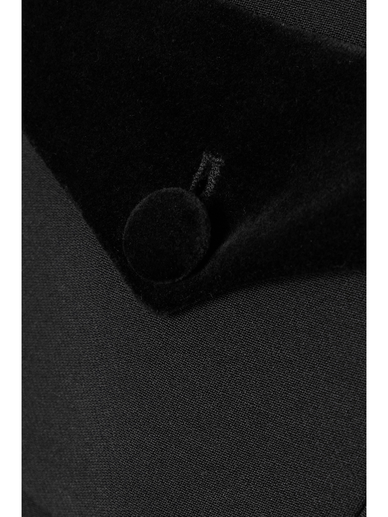 LIBEROWE + NET SUSTAIN RAJA CROPPED COTTON VELVET-TRIMMED WOOL JACKET