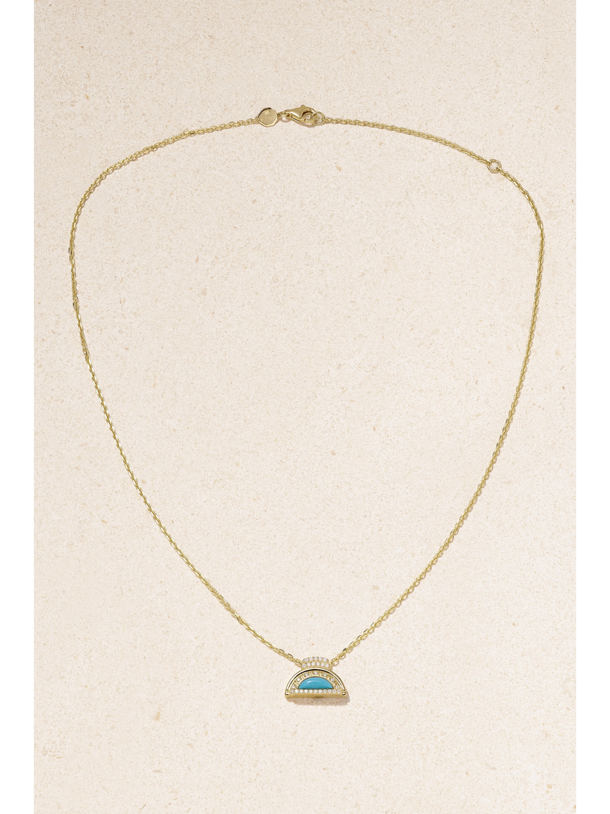 Sorellina Alba 18-karat Gold, Turquoise And Diamond Necklace In Gold