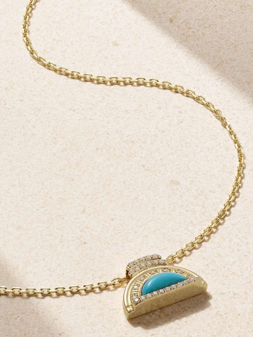 Sorellina Alba 18-karat Gold, Turquoise And Diamond Necklace