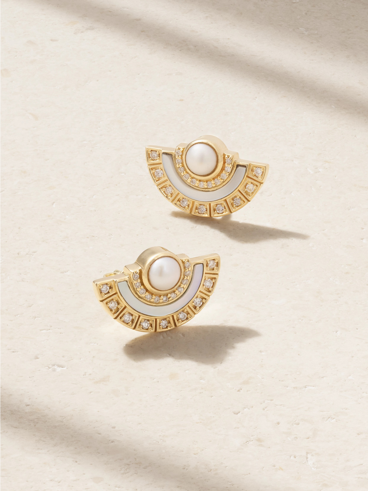 Sorellina Alba 18-karat Gold, Diamond And Pearl Earrings
