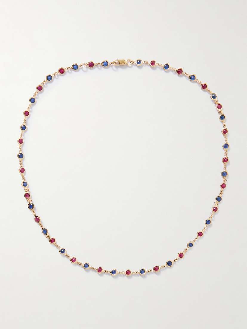 42 SUNS 14-karat Gold, Topaz And Peridot Necklace