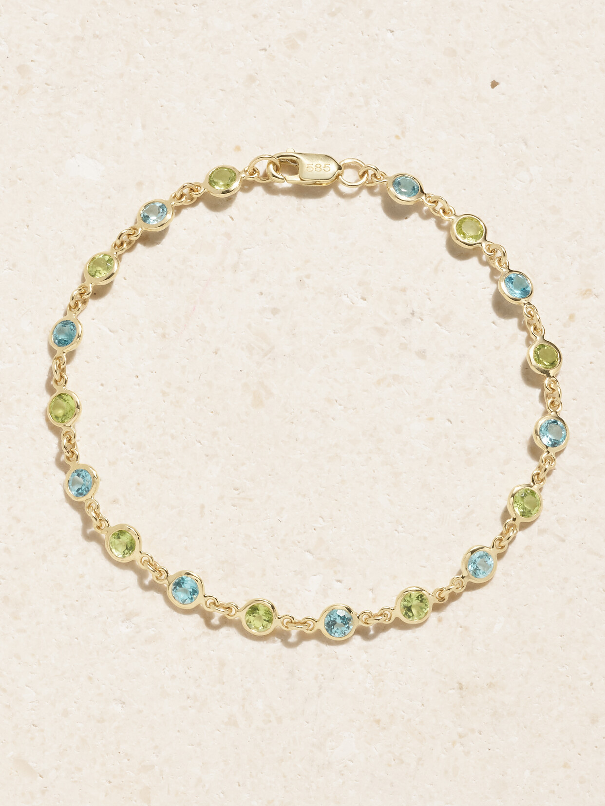 42 Suns 14-karat Gold, Topaz And Laboratory-grown Peridot Bracelet