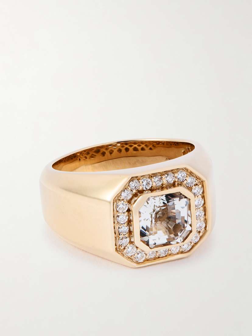 42 SUNS 14-karat Gold, Topaz And Laboratory-grown Diamond Ring