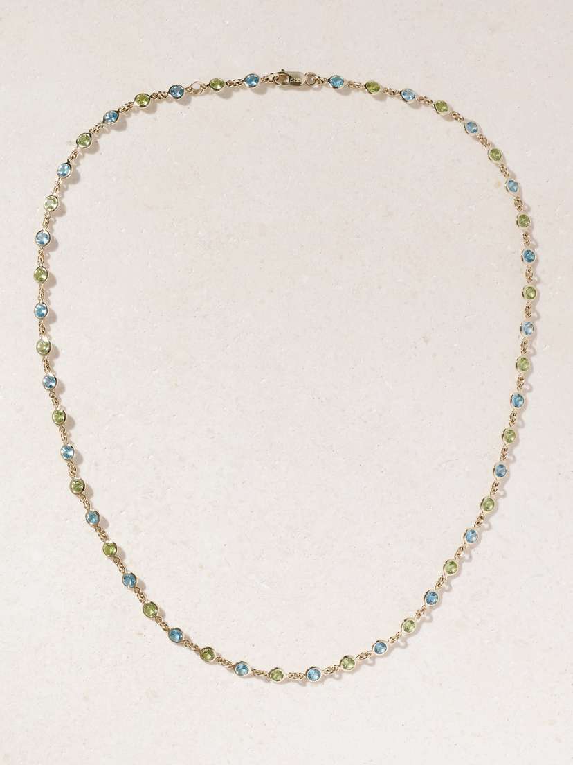 42 SUNS 14-karat Gold, Topaz And Peridot Necklace
