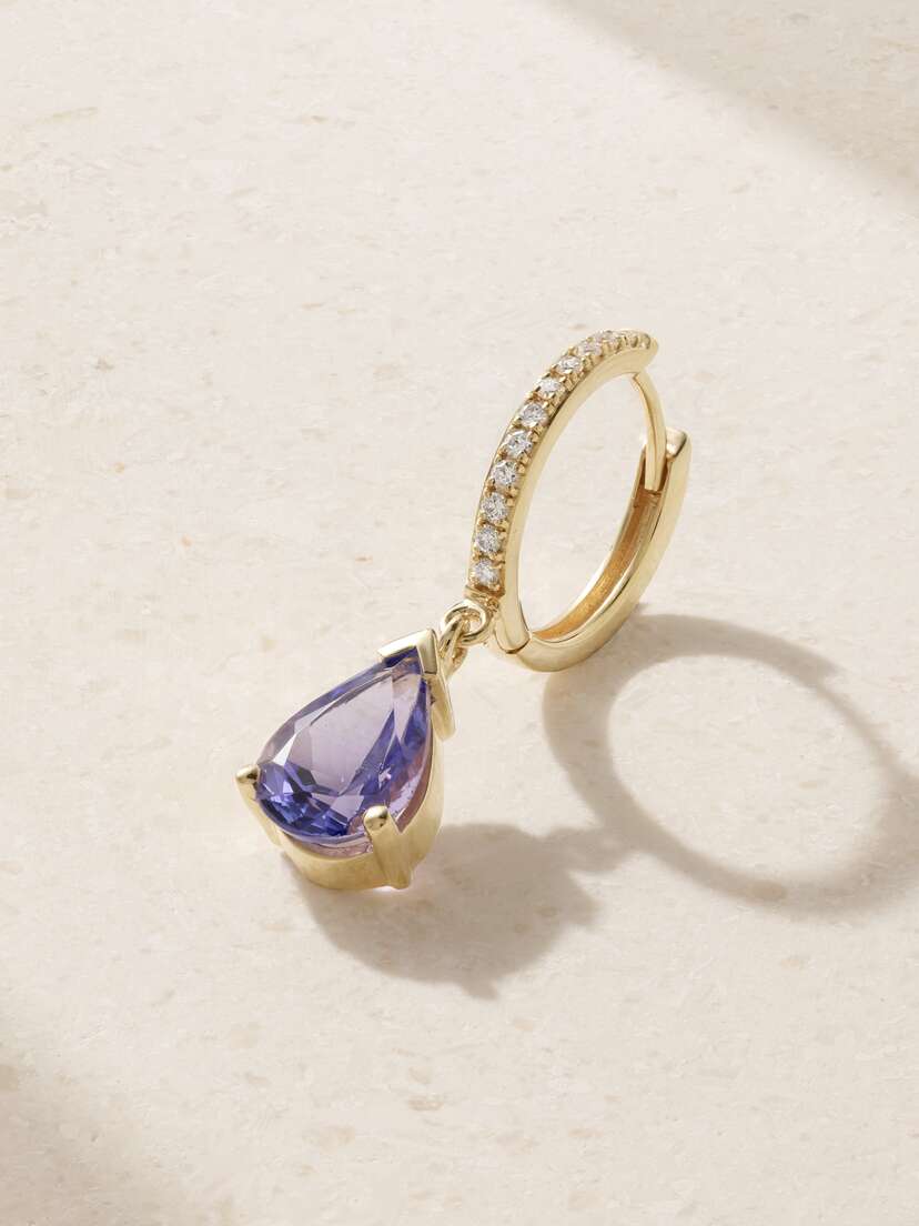 42 SUNS 14-karat Gold Tanzanite And Laboratory-grown Diamond Single Earring