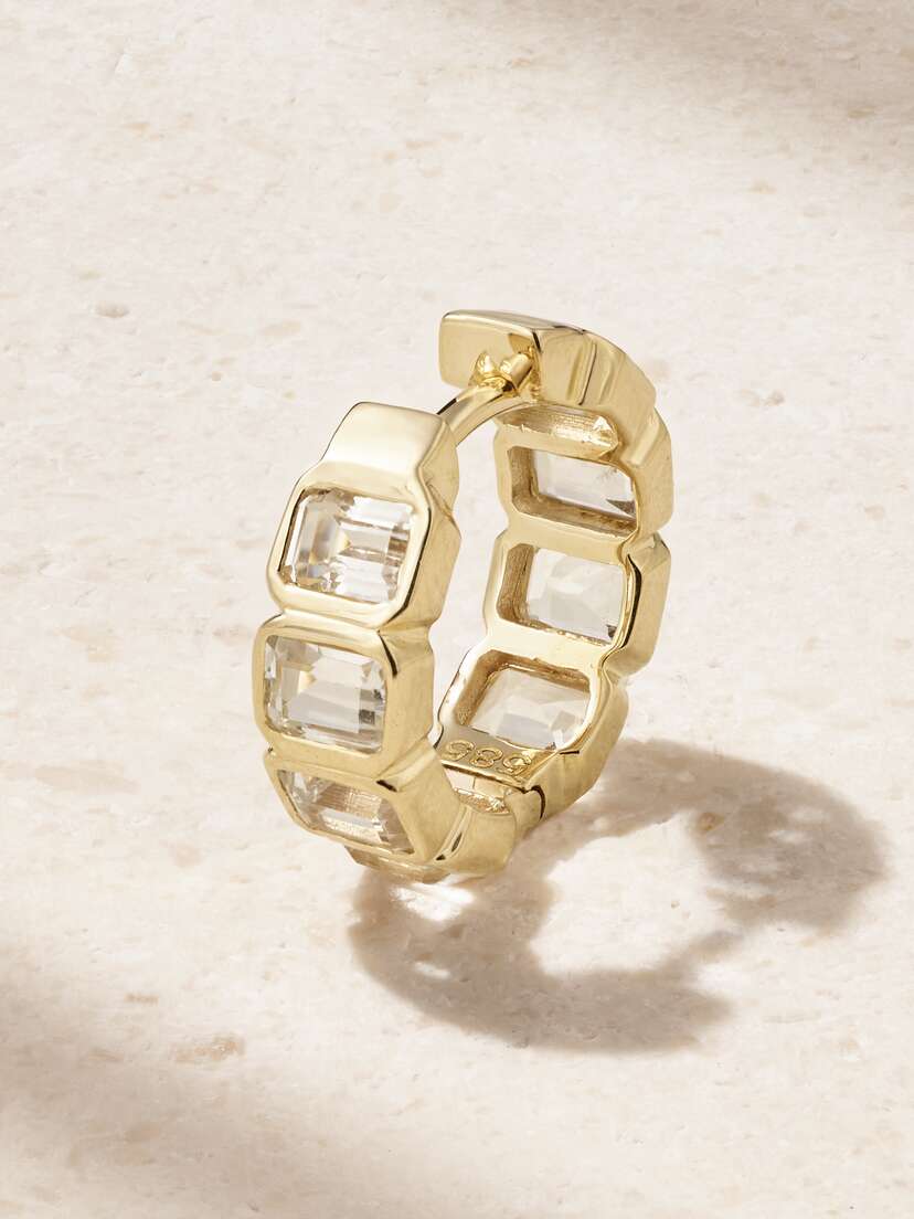 42 SUNS 14-karat Gold Topaz Single Hoop Earring