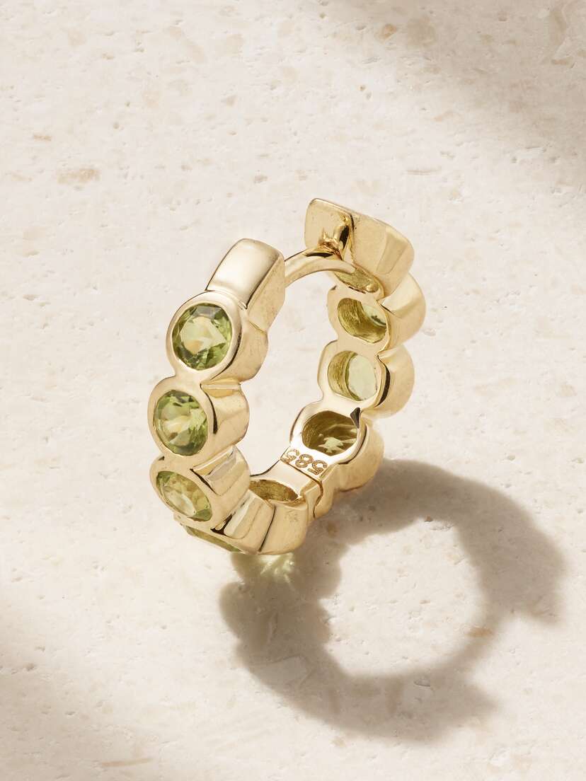 42 SUNS Small 14-karat Gold Peridot Single Hoop Earring