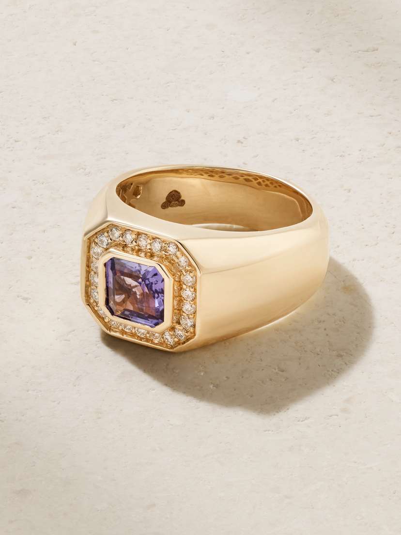 42 SUNS 14-karat Gold, Tanzanite And Laboratory-grown Diamond Ring