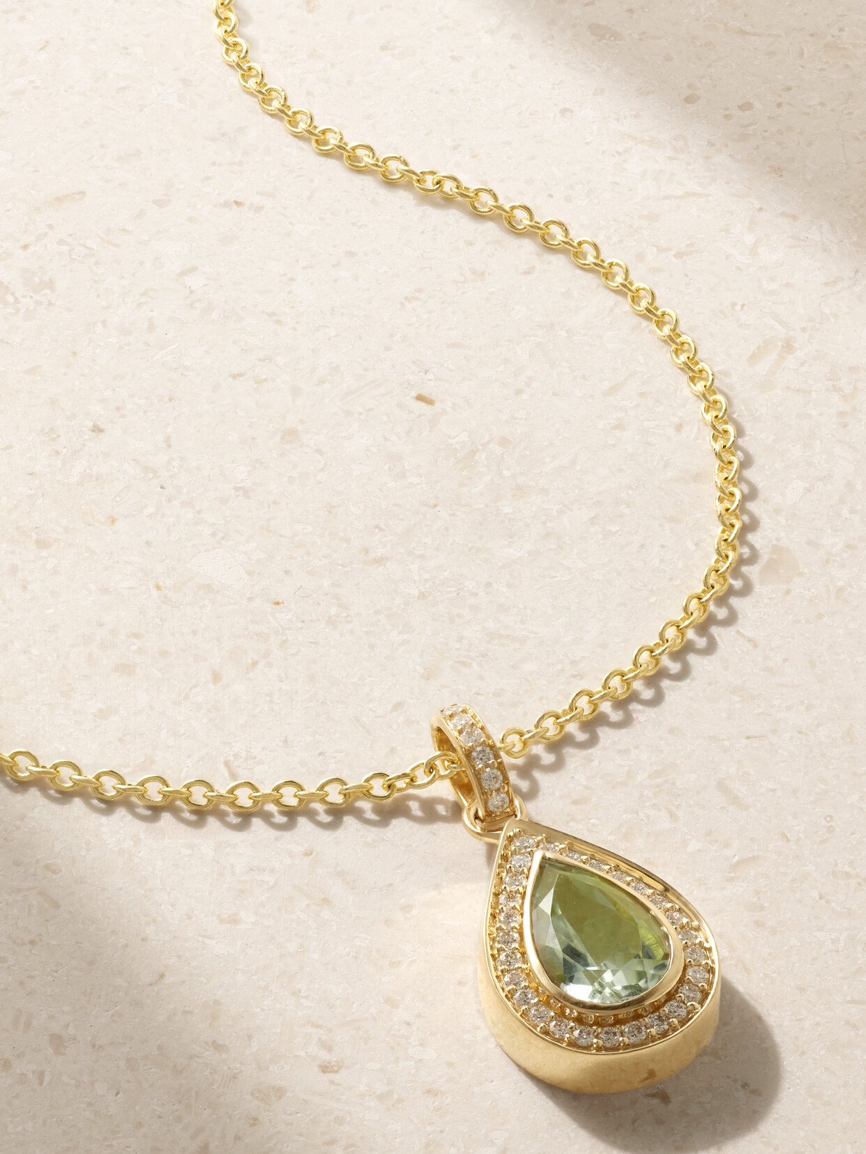42 SUNS - 14-karat Gold, Laboratory-grown Diamond And Amethyst Necklace - Green