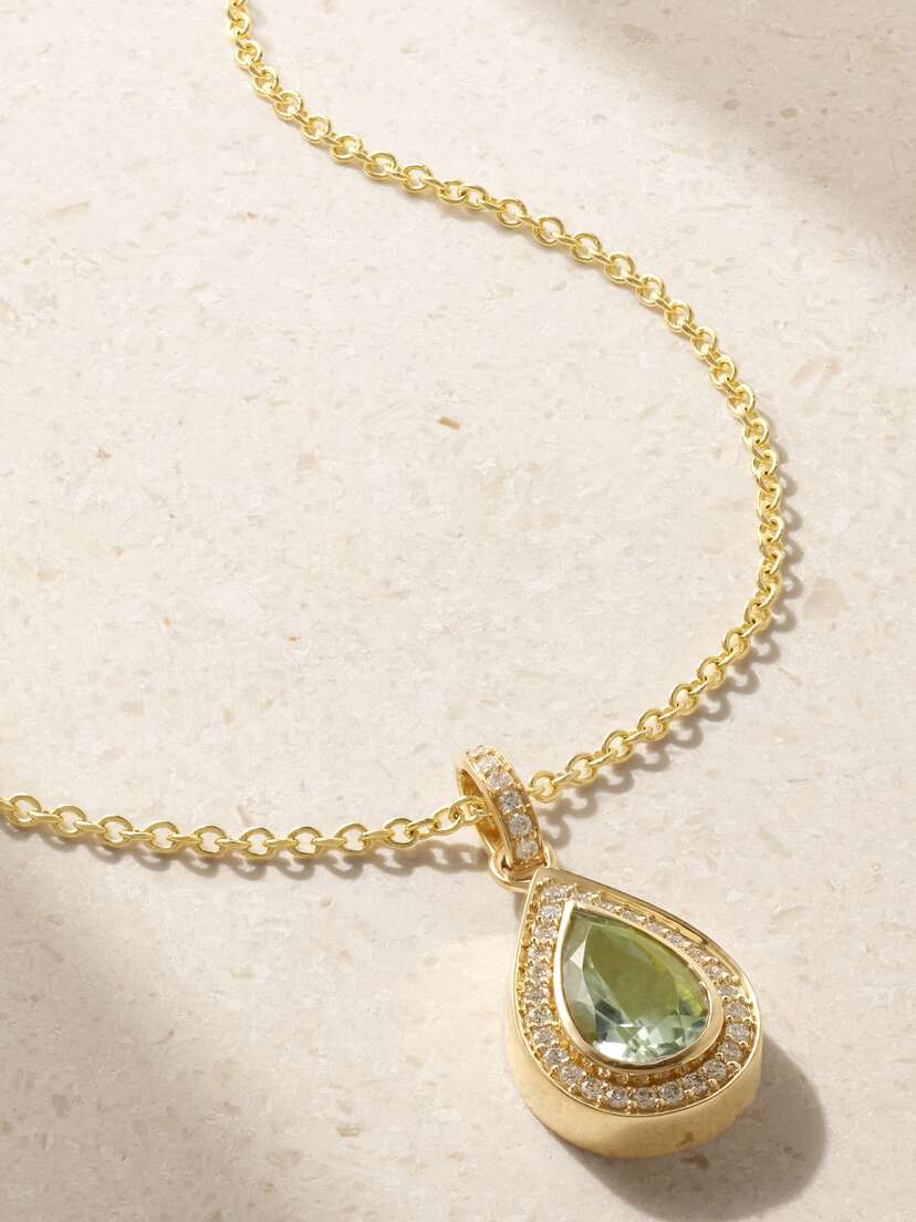 42 SUNS 14-karat Gold, Laboratory-grown Diamond And Amethyst Necklace