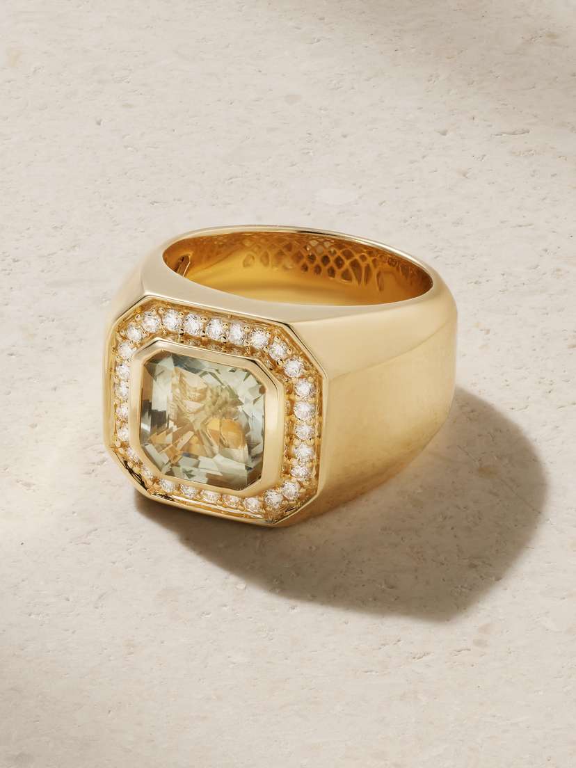 42 SUNS 14-karat Gold, Amethyst And Laboratory-grown Diamond Ring