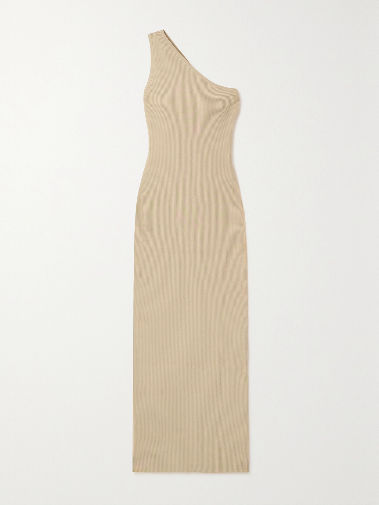 TOTEME - One-shoulder Ribbed-knit Maxi Dress - Neutrals