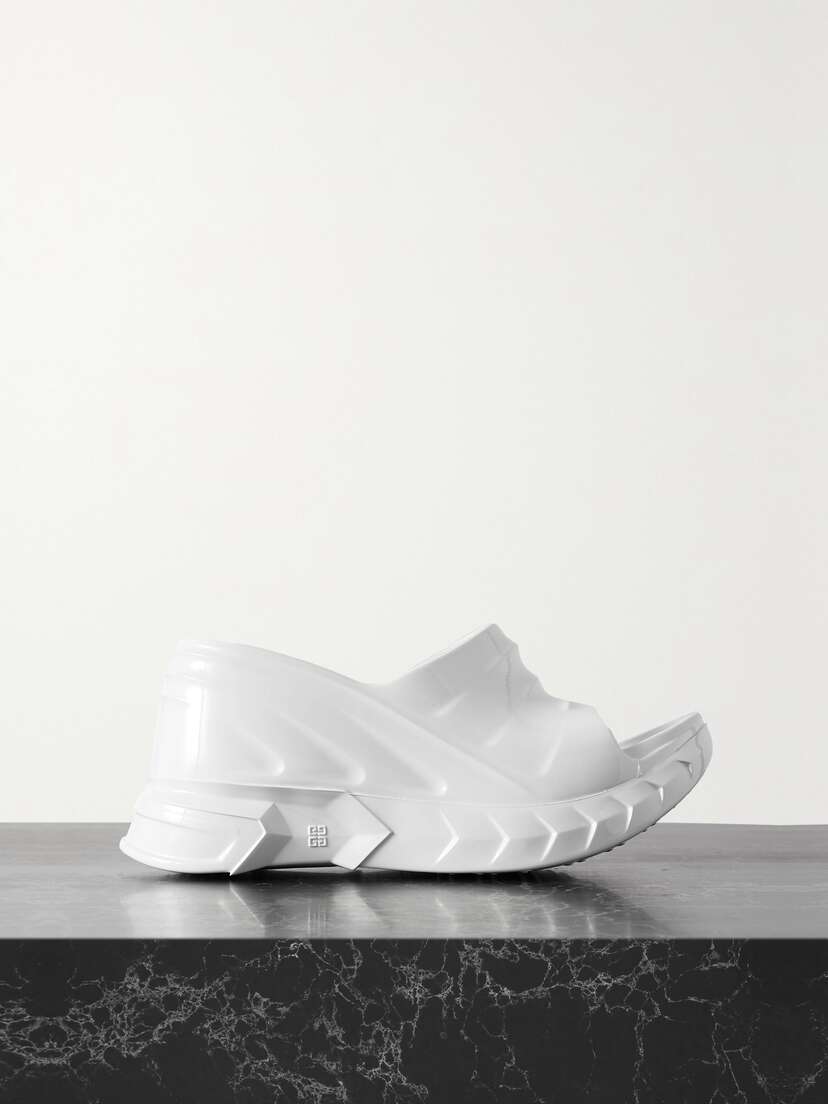 Givenchy Marshmallow Logo-embossed Rubber Platform Wedge Mules