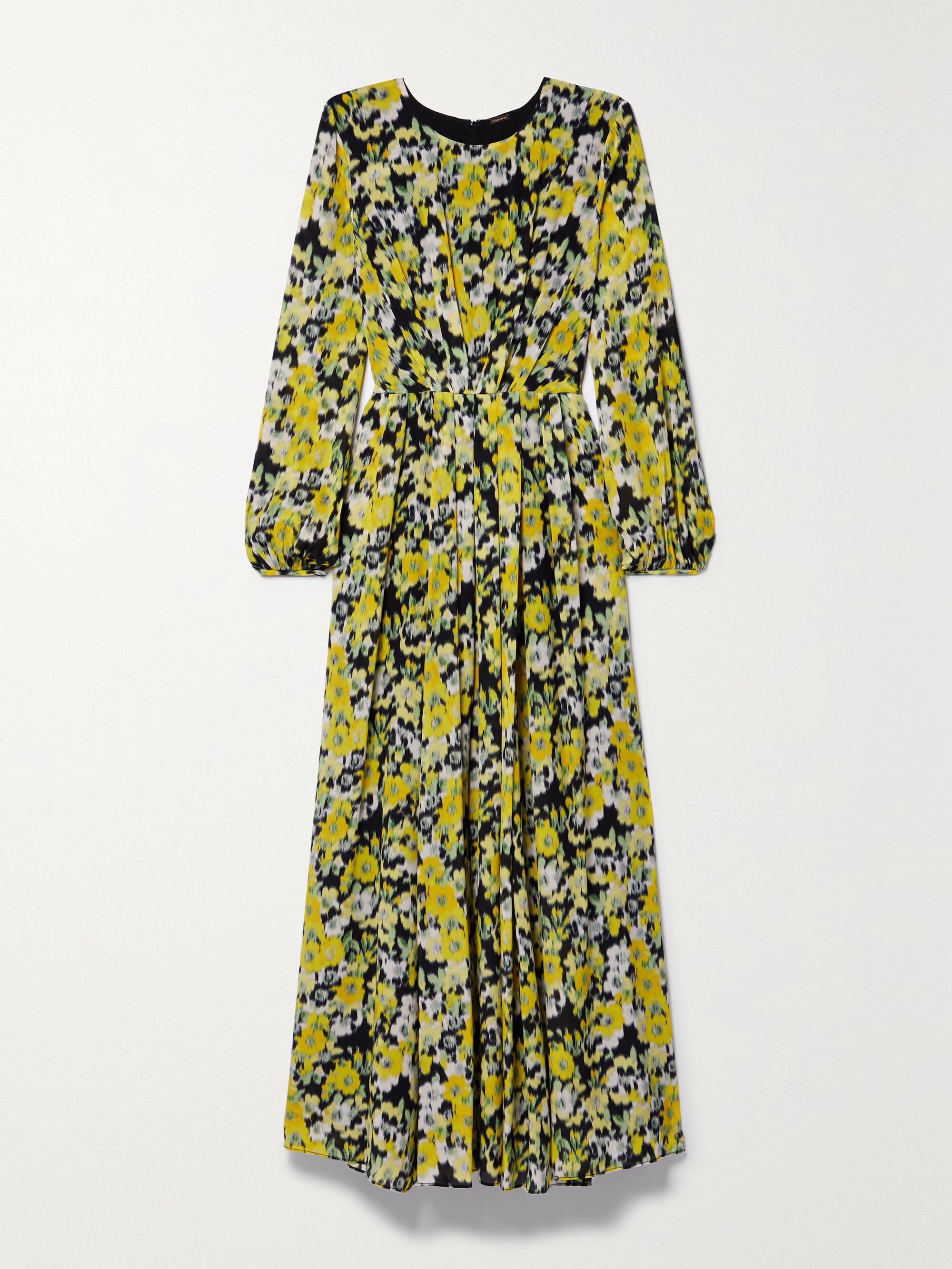 Adam Lippes Pleated floral-print silk crepe de chine maxi dress thumbnail