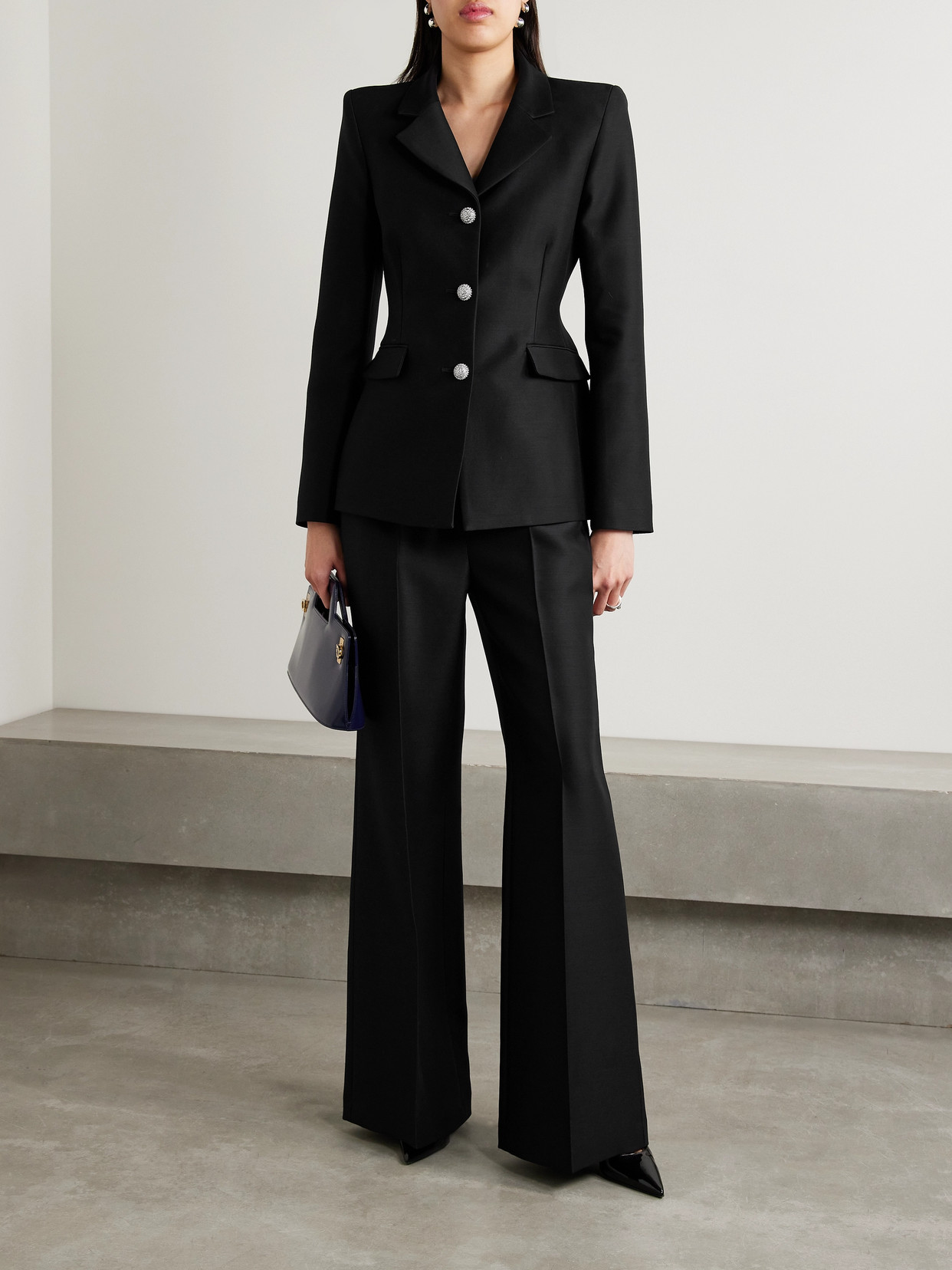 ADAM LIPPES COMPTOIR WOOL AND SILK-BLEND RADZIMIR BLAZER