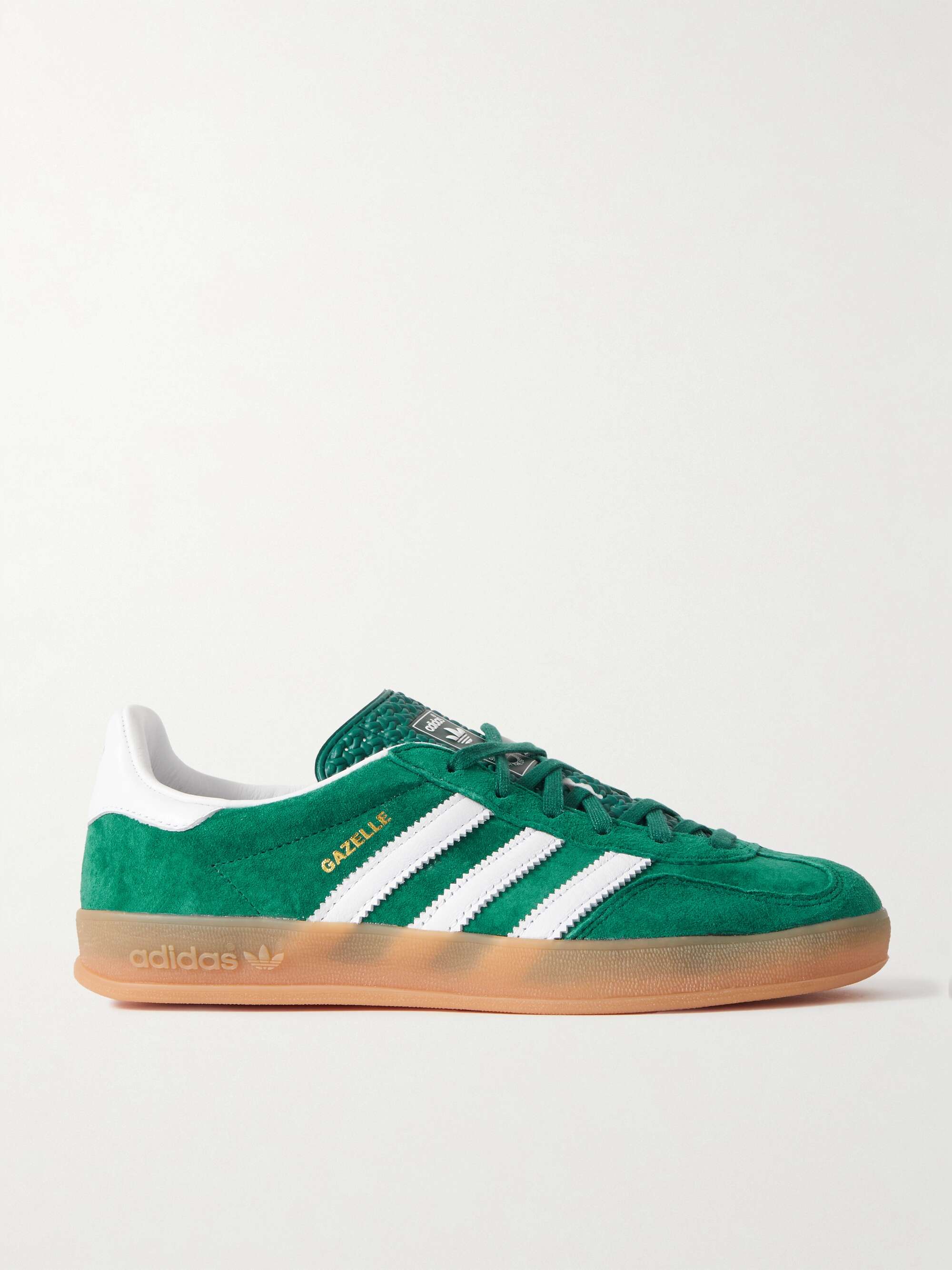 ADIDAS ORIGINALS Gazelle Indoor leather-trimmed suede sneakers | NET-A ...