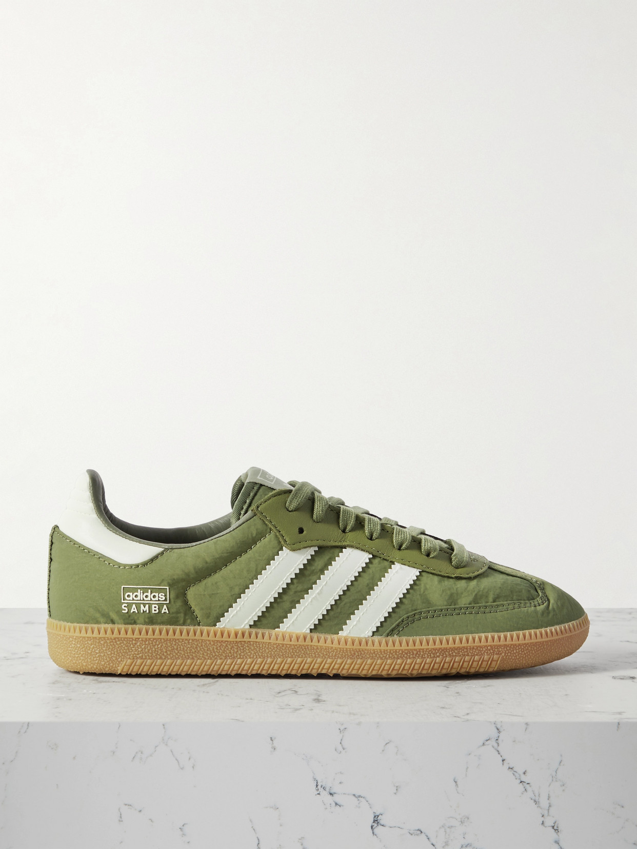 Adidas Originals Samba Og Leather-trimmed Shell Sneakers In Green