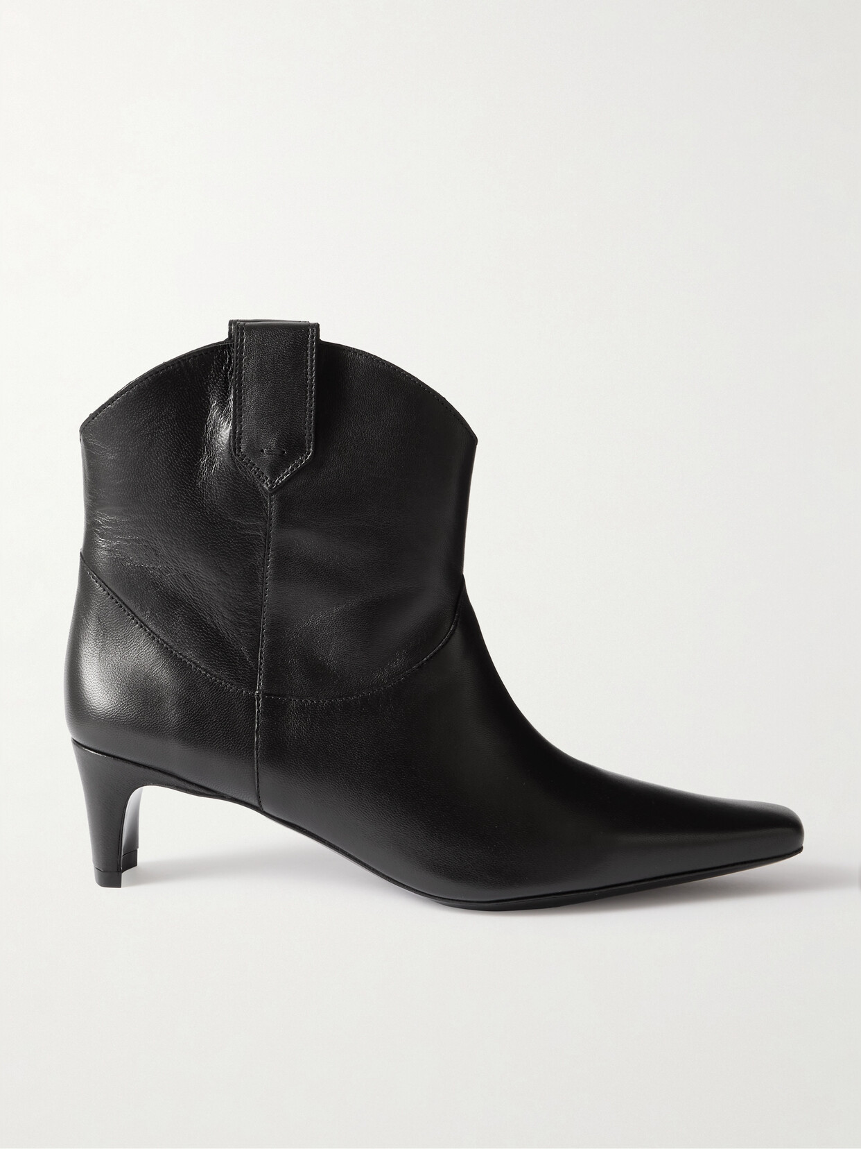 STAUD - Western Wally Leather Ankle Boots - Black