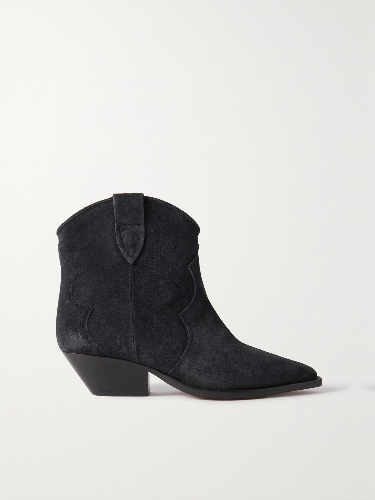 Isabel Marant Dewina Distressed Suede Ankle Boots In Black