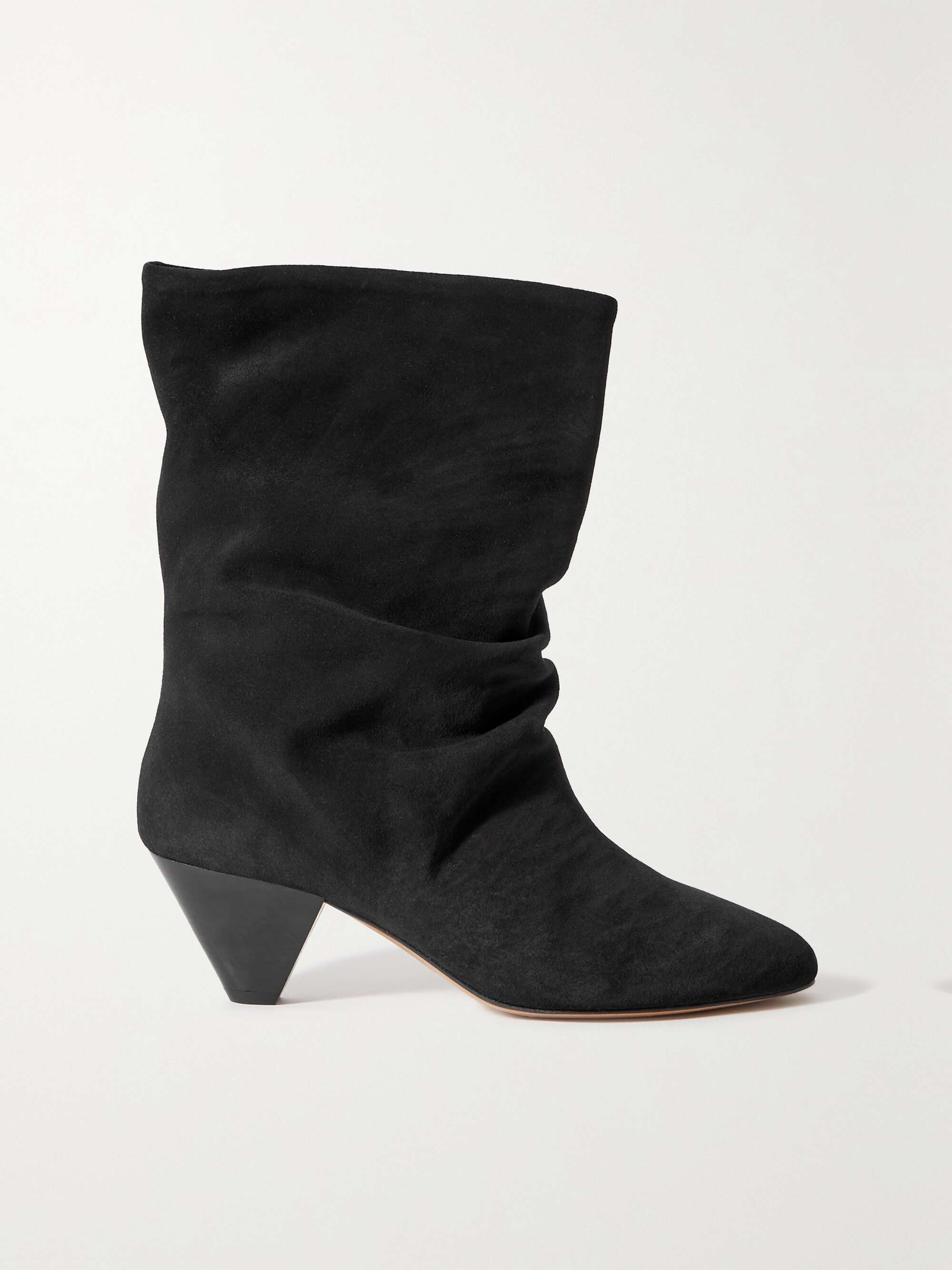 ISABEL MARANT Reachi gathered suede ankle boots | NET-A-PORTER