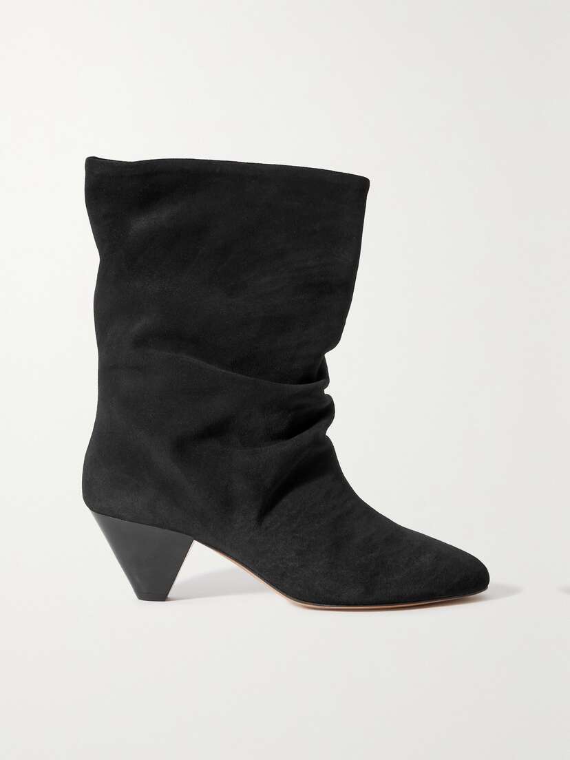 Isabel Marant Reachi Gathered Suede Ankle Boots