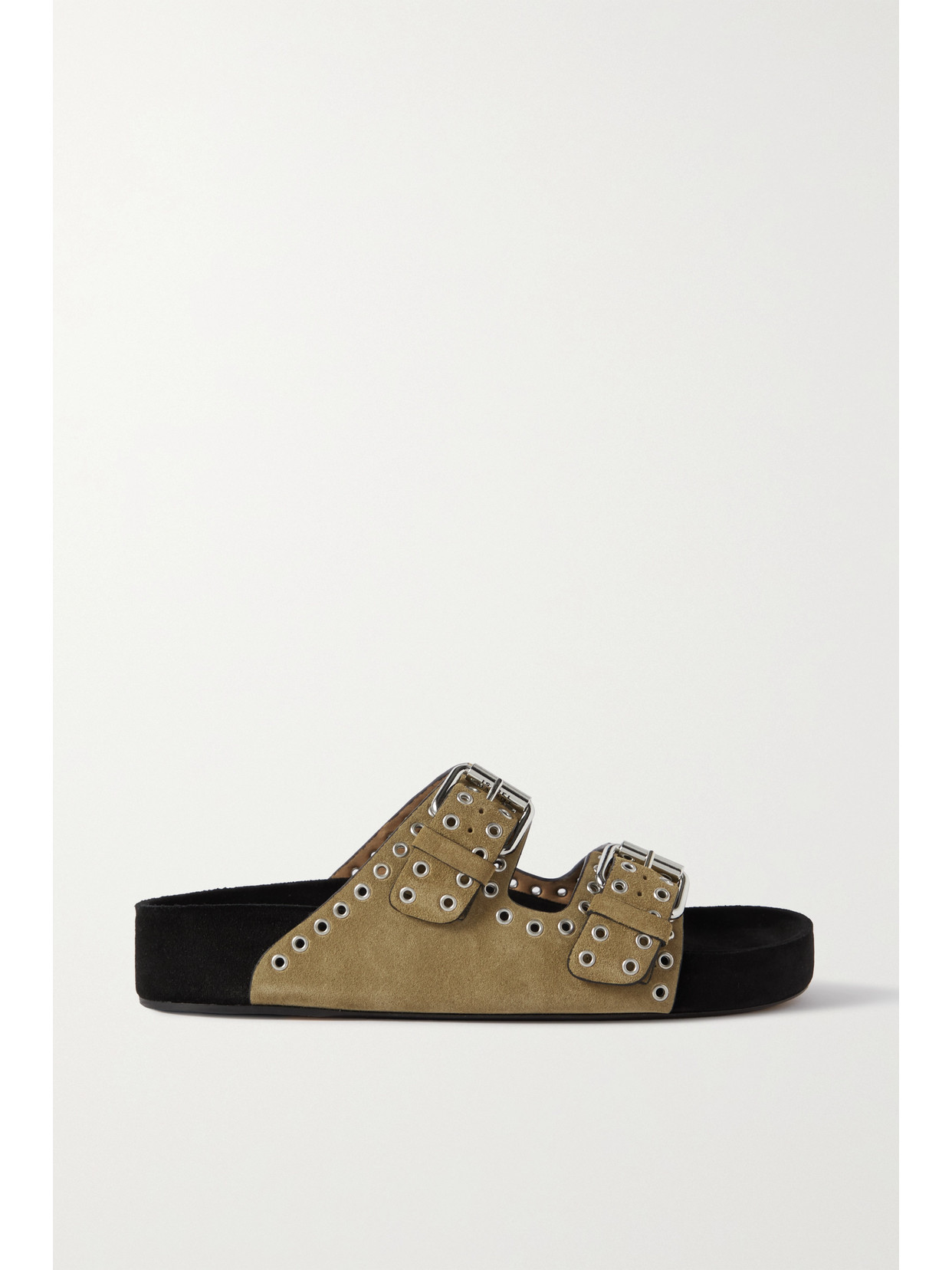 Shop Isabel Marant Lennyo Studded Suede Slides In Brown