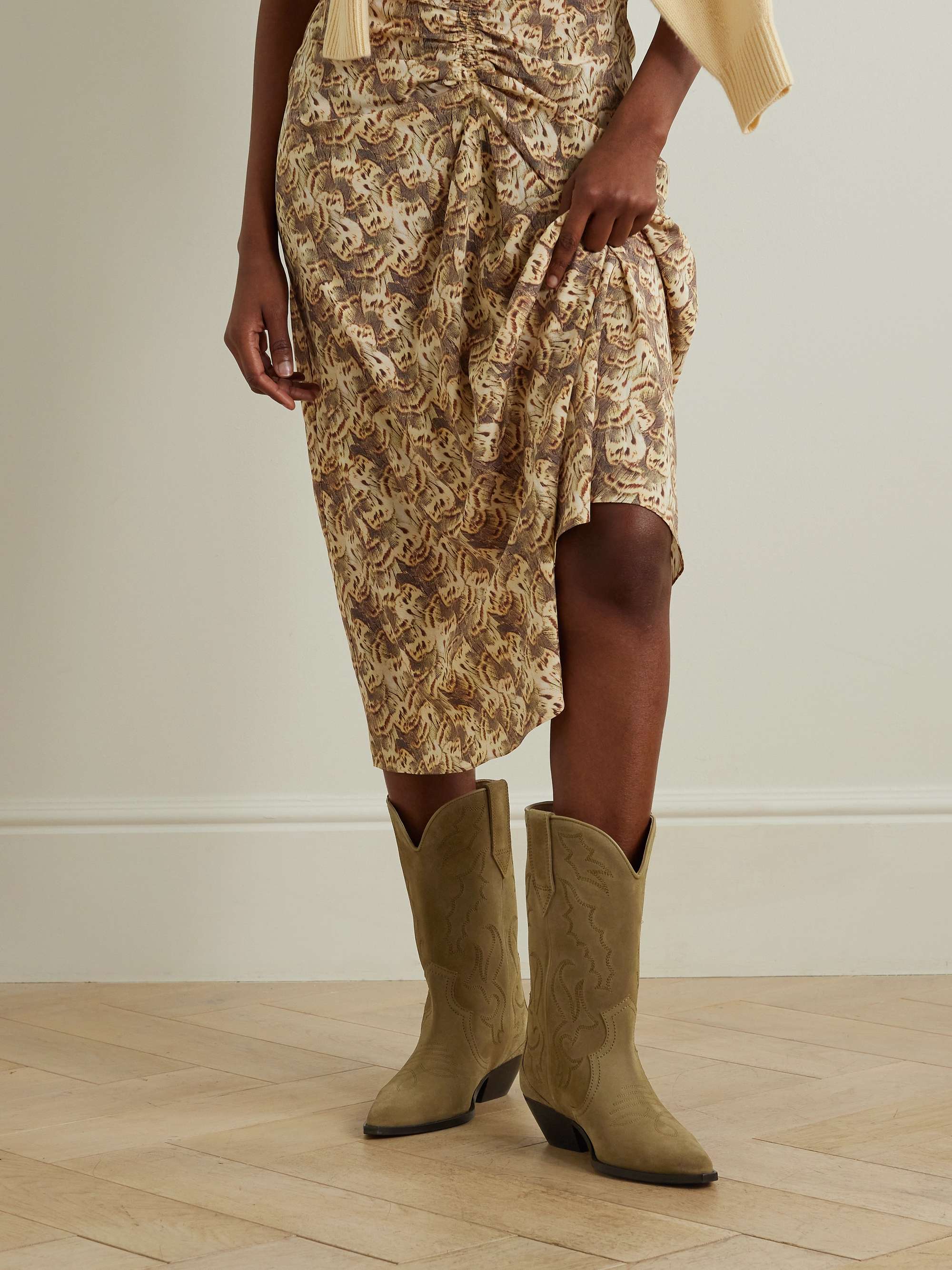 ISABEL MARANT Duerto embroidered suede cowboy boots | NET-A-PORTER