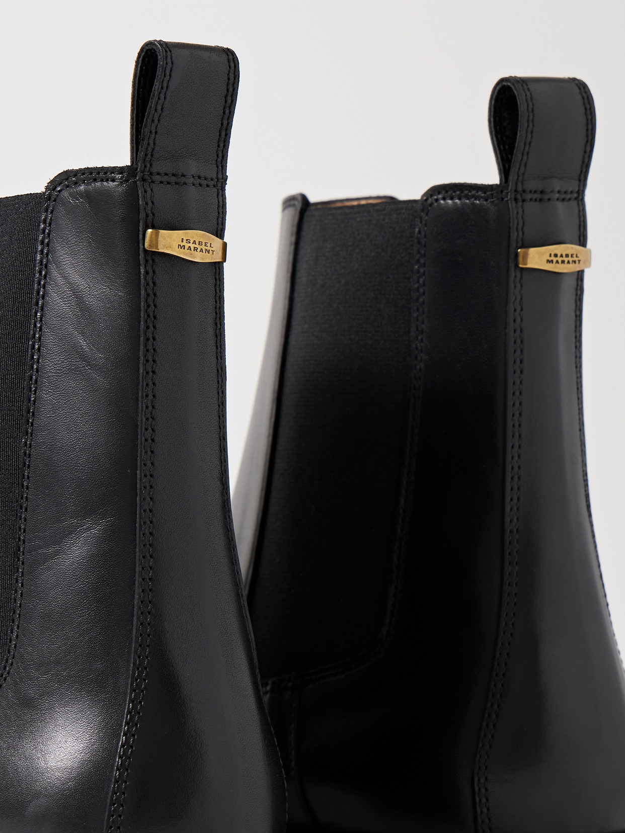 Shop Isabel Marant Jelna Leather Chelsea Boots In Black