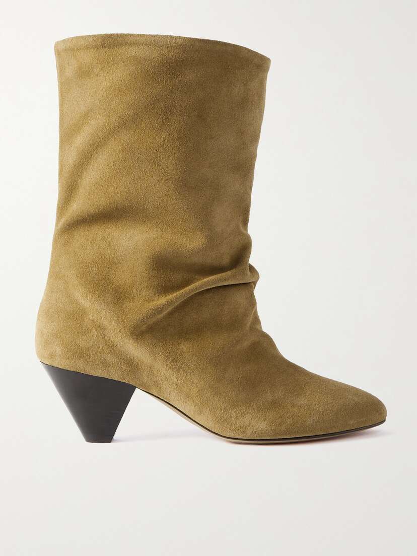 Isabel Marant Reachi Gathered Suede Ankle Boots