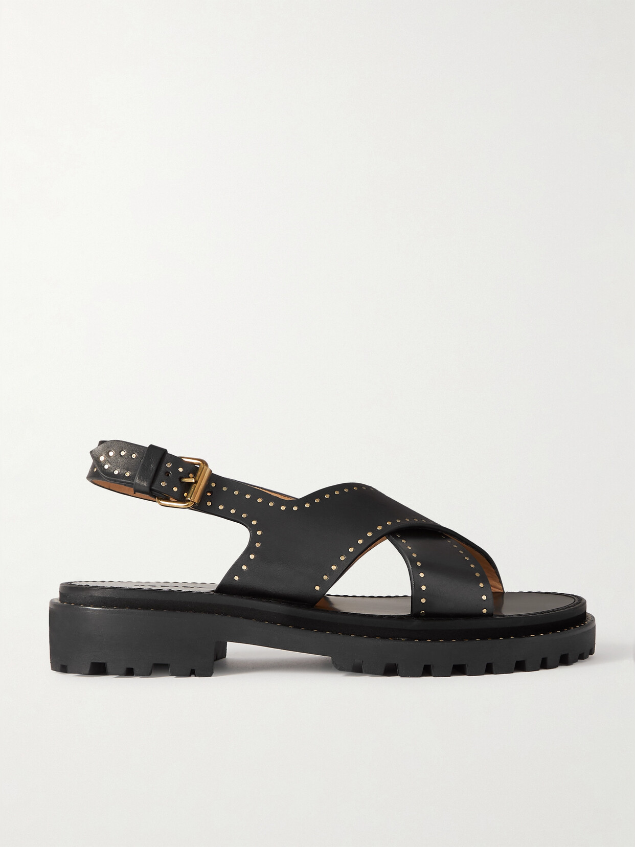 Isabel Marant Baem Studded Leather Slingback Sandals In Black