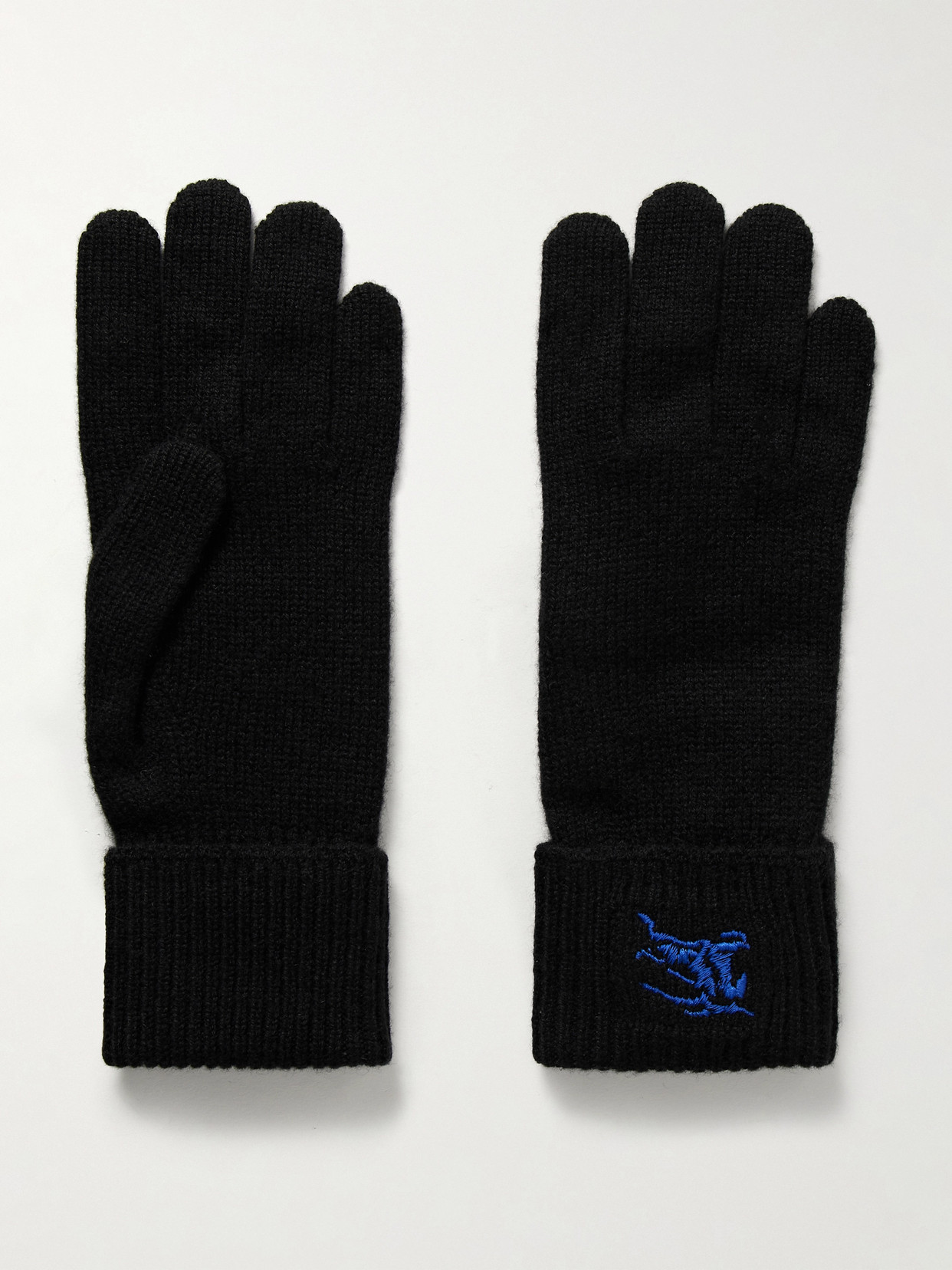 Burberry Logo-embroidered Cashmere-blend Gloves - Black