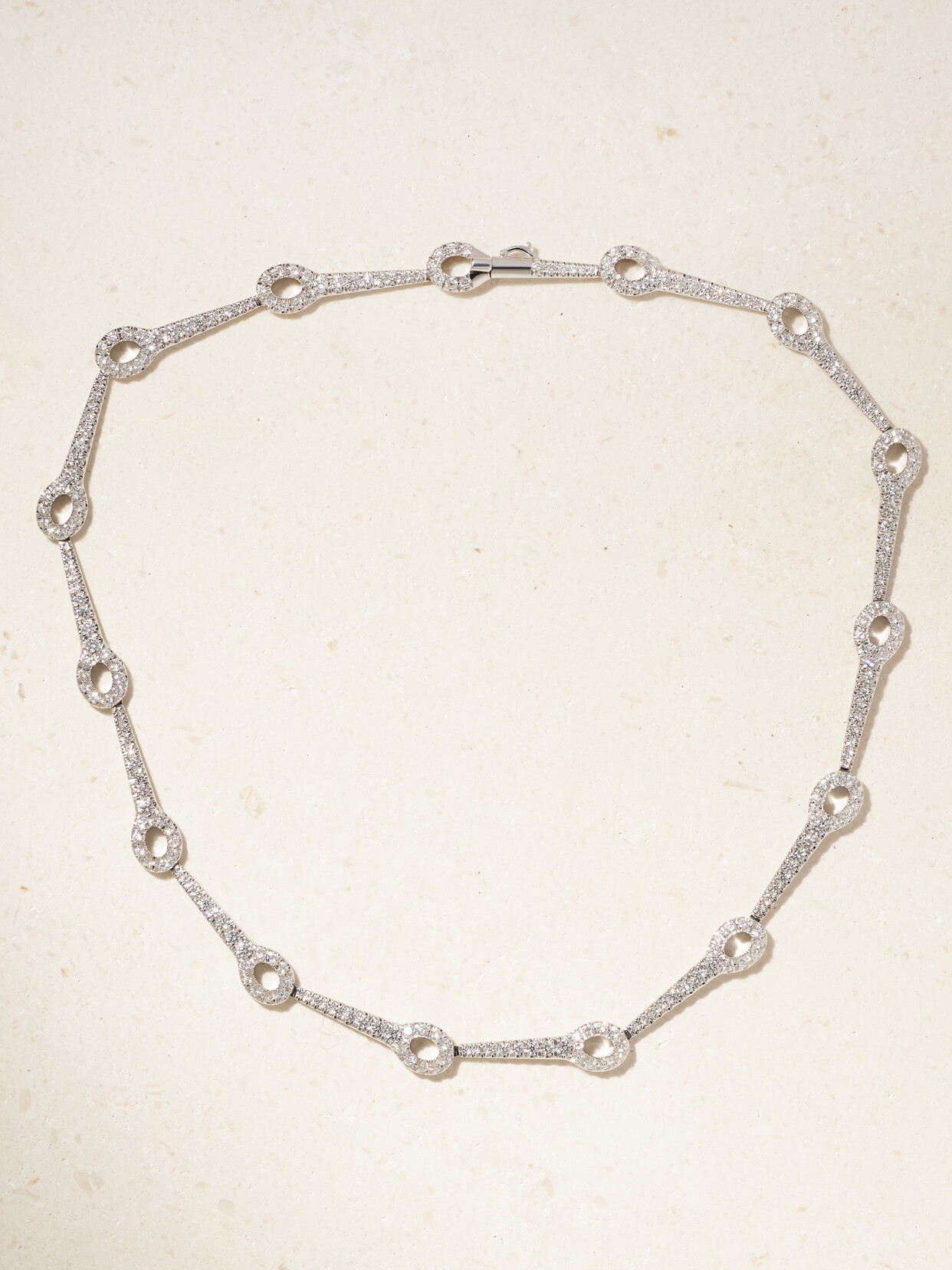Melissa Kaye Lola Needle 18-karat White Gold Diamond Necklace