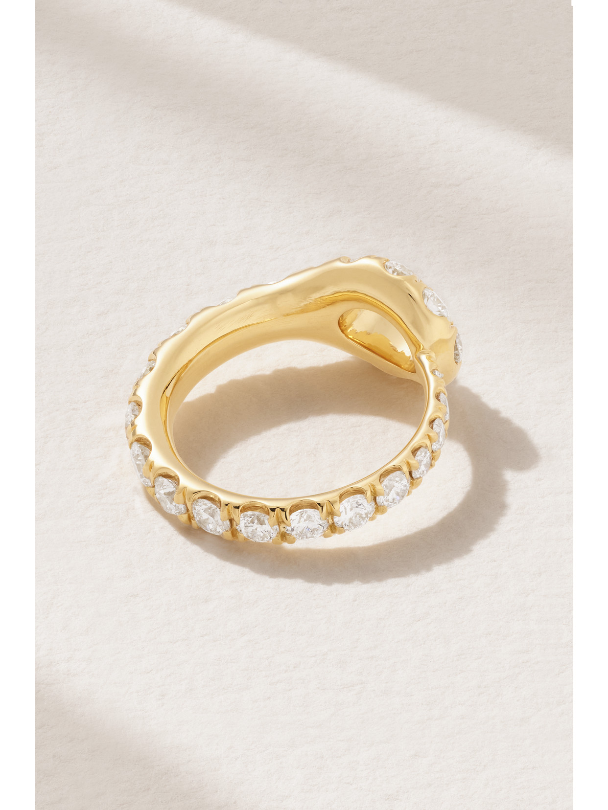 Melissa Kaye Lola Needle Large 18-karat Gold Diamond Ring In Gold