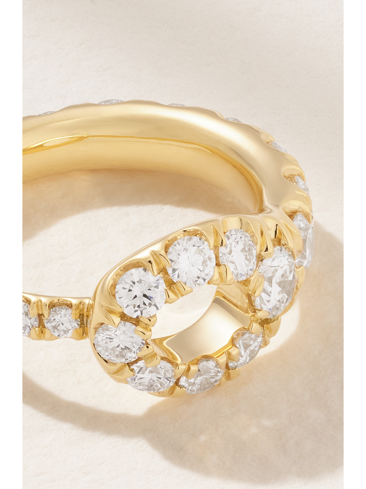 Melissa Kaye Lola Needle Large 18-karat Gold Diamond Ring In Gold