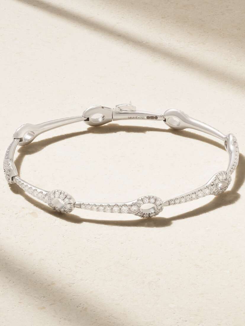 Melissa Kaye Lola Needle Linked 18-karat White Gold Diamond Bracelet