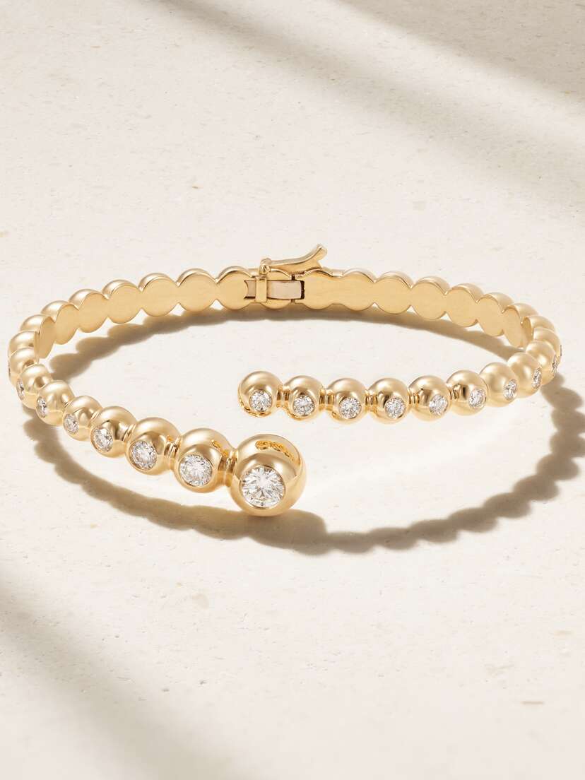 Melissa Kaye Audrey 18-karat Gold Diamond Cuff