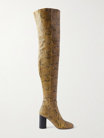 Isabel Marant Lelta snake-effect leather over-the-knee boots