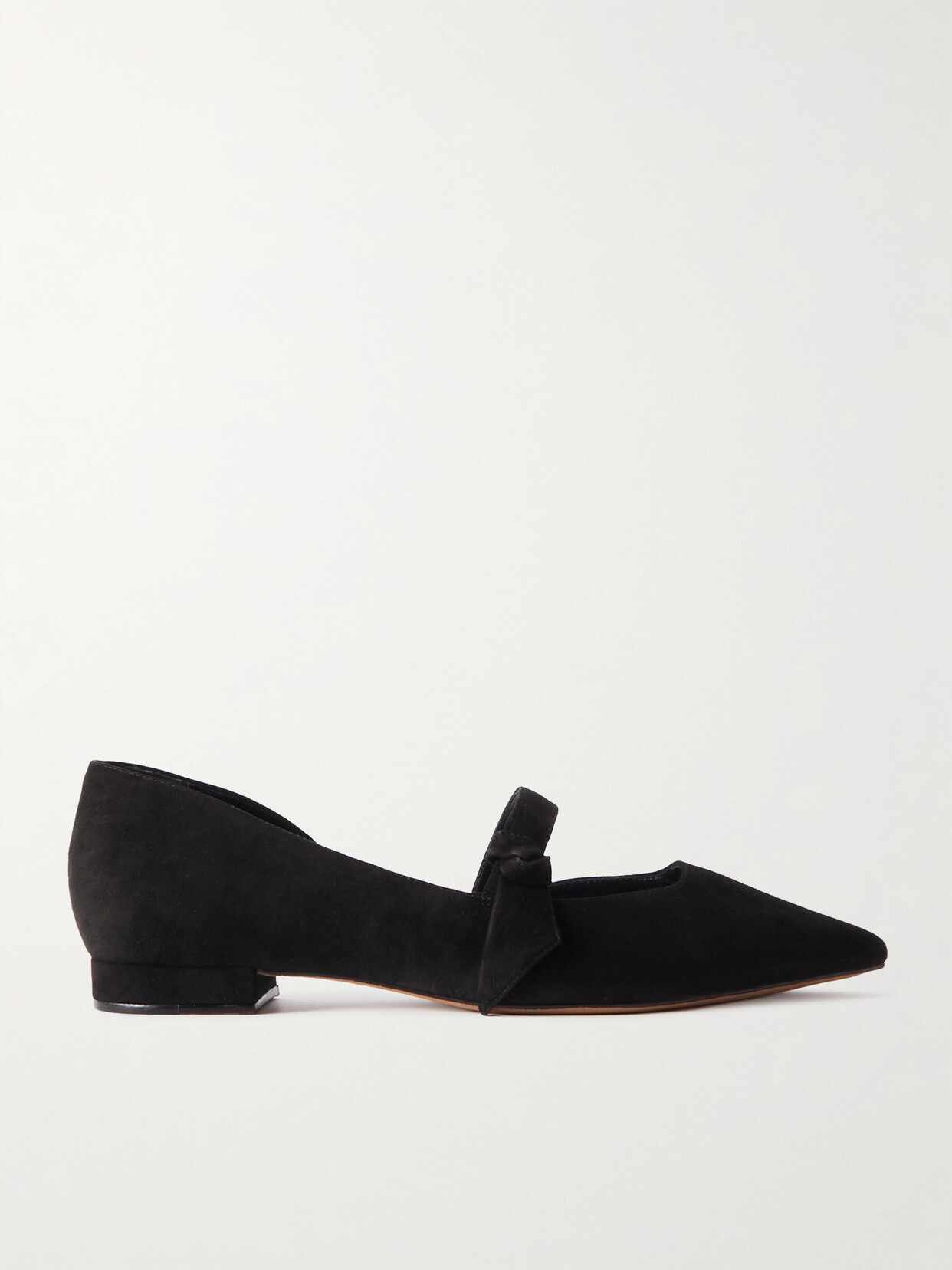 Alexandre Birman Asymmetric Clarita Bow-detailed Suede Mary Jane Flats