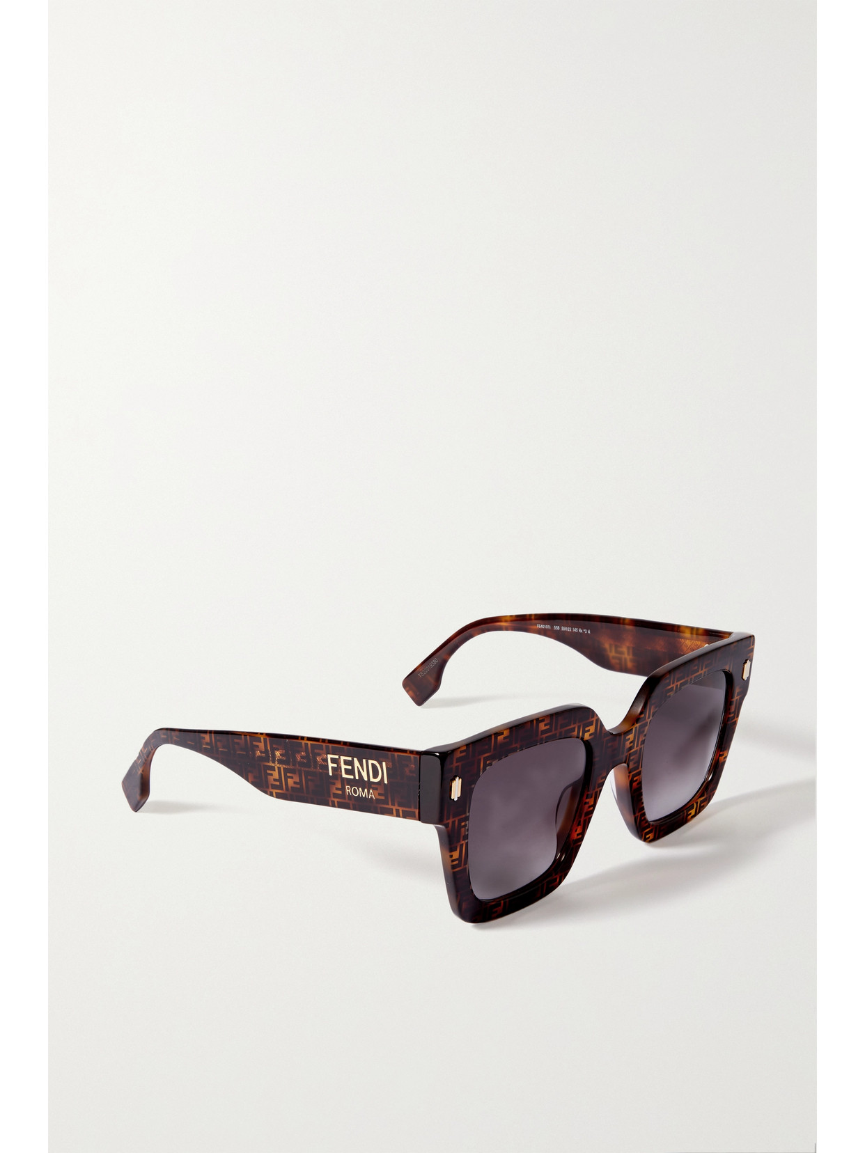 Shop Fendi Roma Oversized Square-frame Tortoiseshell Acetate Sunglasses In Brown